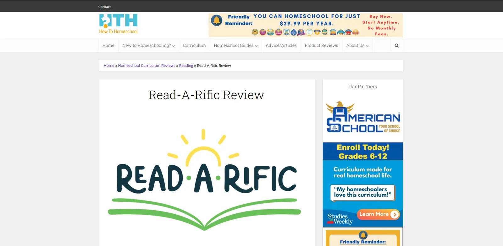 How to Homeschool review of Read-A-Rific